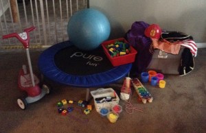 Some of our bodily-kinesthetic toys and materials.