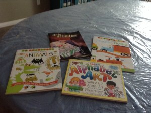 Art books and magazines are also great materials to have available. Since our grandsons are still fairly young, these materials are used by the adults who provide the arts and crafts activities for the grands.