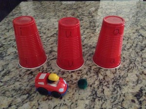 Rocky and Kona loved this game, however instead of a pom pom, they substituted one of their cars.