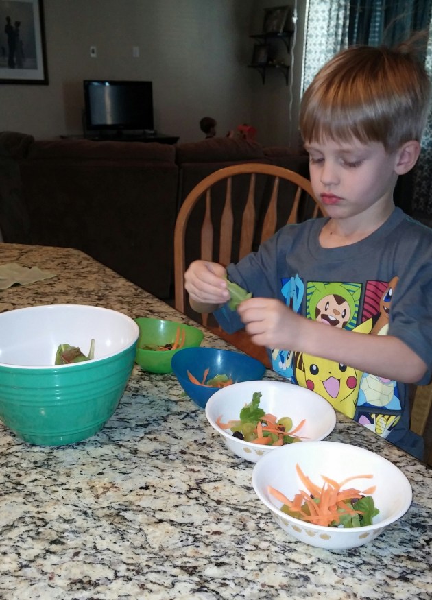 I loved the salad that Kona made for me from lettuce, grapes, carrots, and raisins.