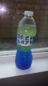 Make sure to secure the cap with hot glue or duct tape so the oil and water don't accidentally spill out as the bottle is shaken.