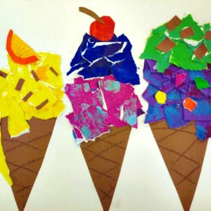 Ice Paper Ripping Craft ice-cream-crafts-torn-paper | Mimi and the Grands